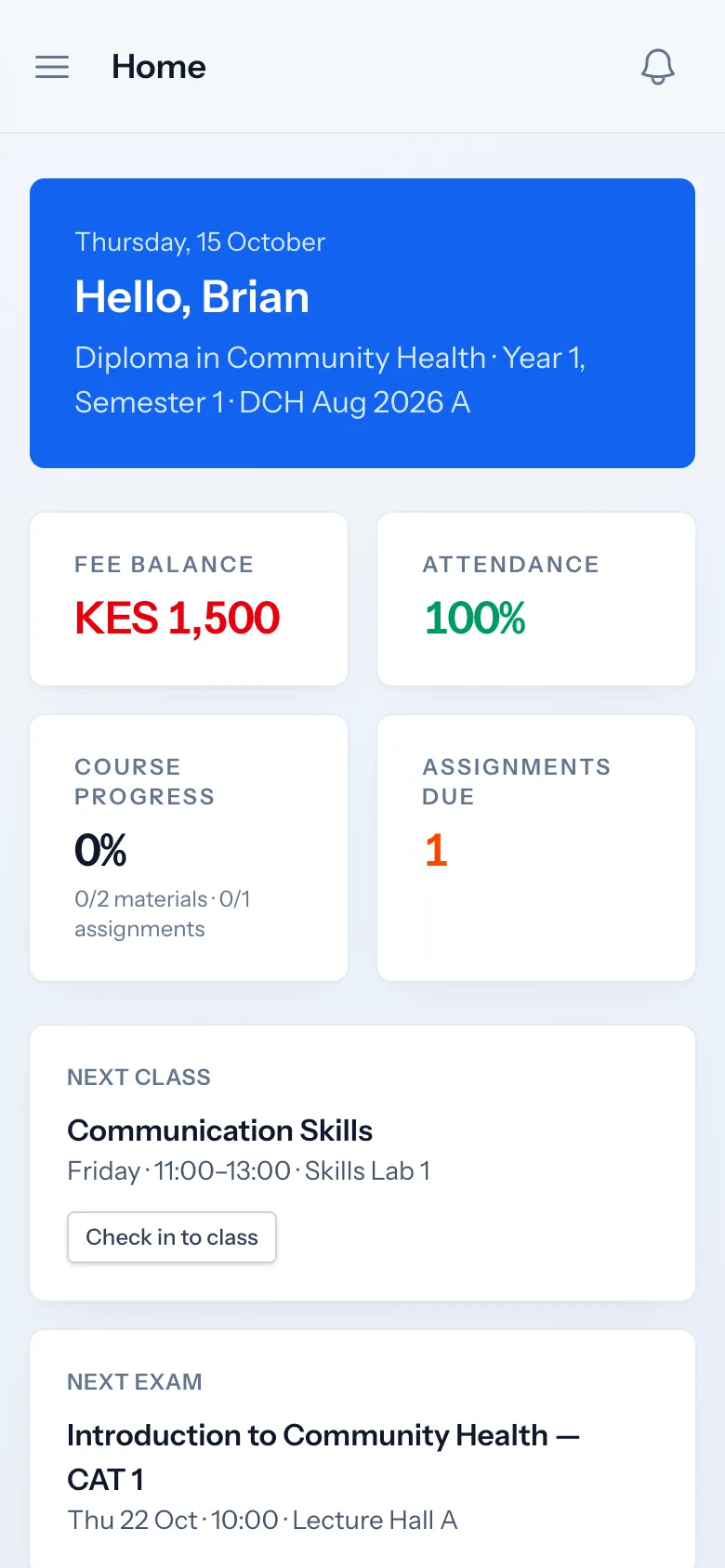 Soma360 Student portal on a phone