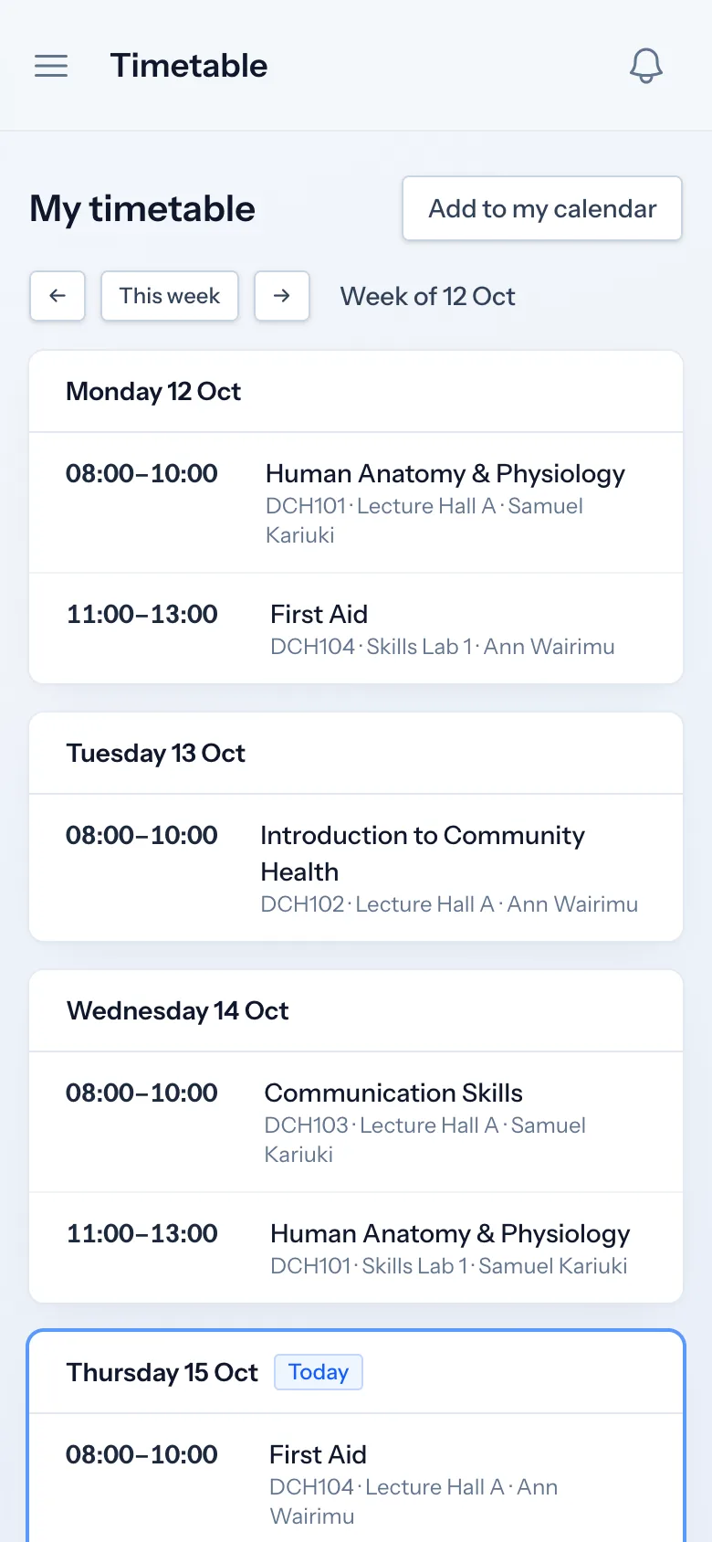 Soma360 student portal: Calendar subscriptions