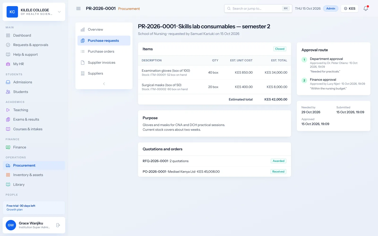 Soma360: Requests and staged approvals